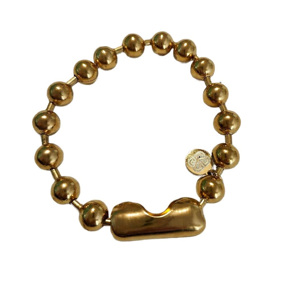 Vintage Chunky Gold 8mm Ball Bracelet, Estate Jewelry